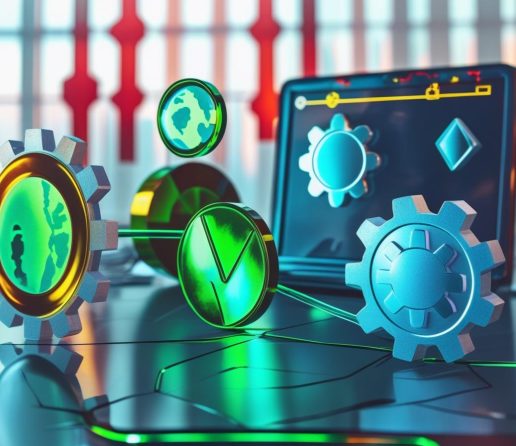 _Showcase open-source collaboration as glowing icons or gears interlinked, highlighting innovation and growth in enterprise systems._ use same colors